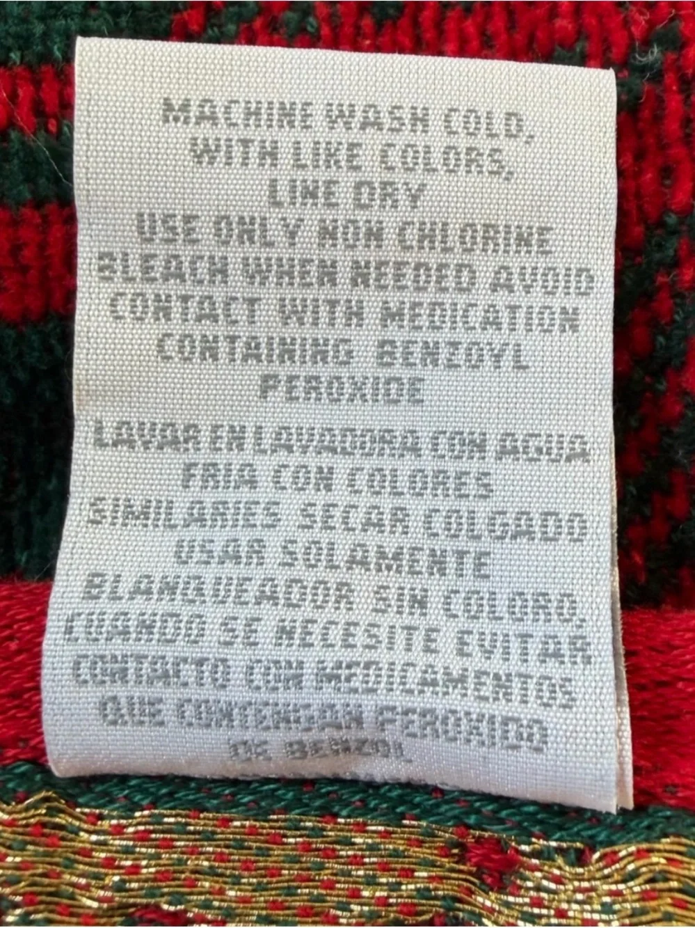 Vintage JCPenney Christmas Towel Set Red Green Plaid Tree Bath Hand Washcloth